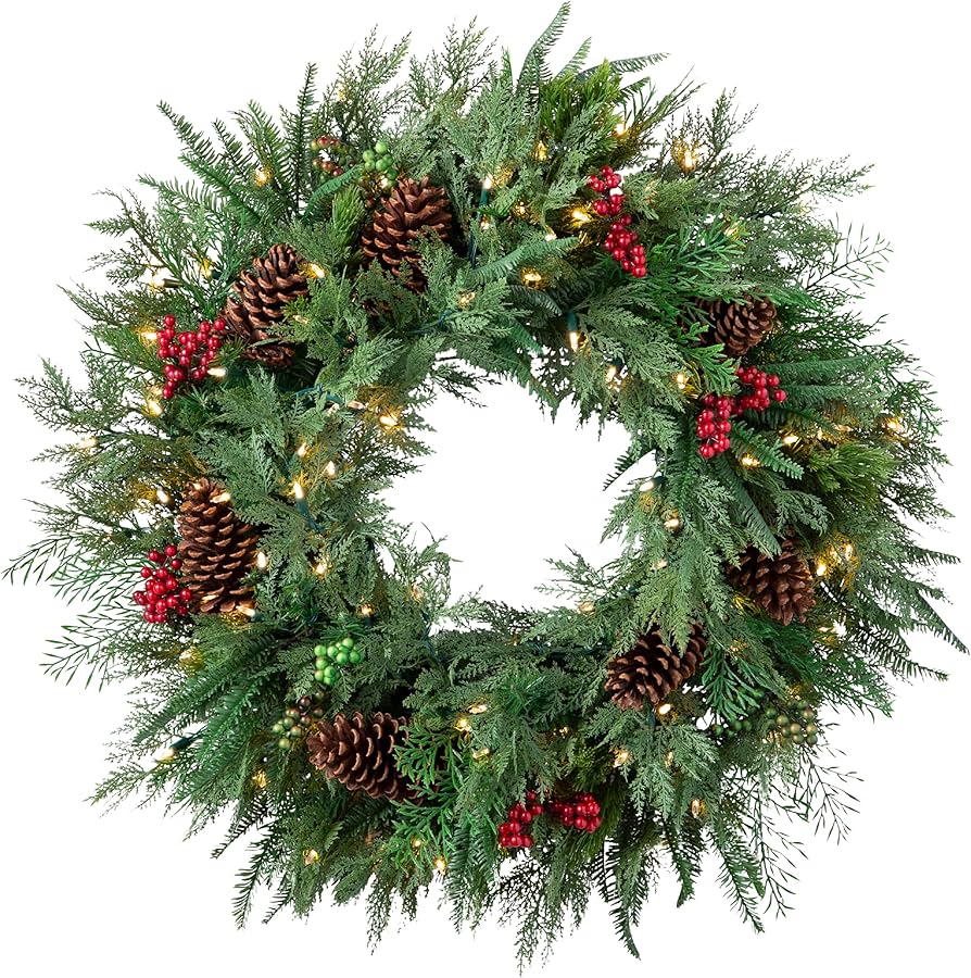 Amazon.com: Balsam Hill Outdoor Winter Evergreen Christmas Wreath Amazon.com: Balsam Hill Outdoor Winter Evergreen Christmas Wreath